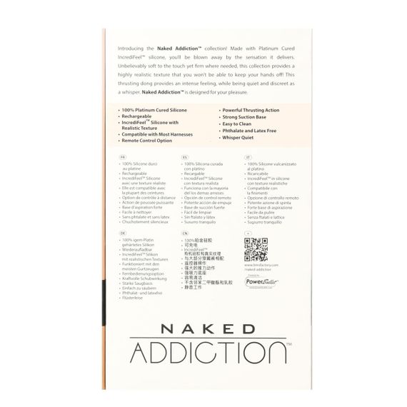Фалоімітатор-пульсатор Naked Addiction 6.5″ Thrusting Dong With Remote, рухи вперед-назад, пульт ДК Sex Aura | Зображення 9