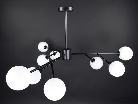 Люстра стельова на 9 лампочок 27419 Чорний 42-72х110х110 см.