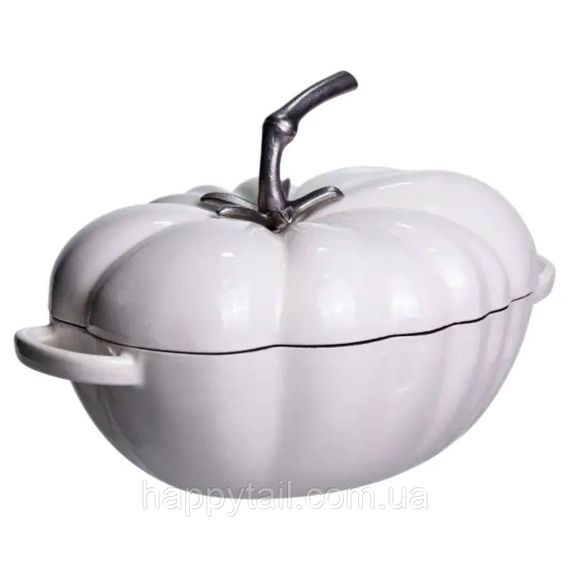 Каструля чавунна емальована 2,5 л Iron Tomato біла для тушкування та запікання HP-1-20-WHITE | Зображення 3