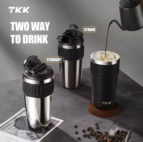 Чорний кухоль термос 630 мл із захистом від проливання та стильним дизайном | Зображення 3