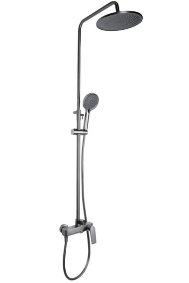 Душова система універсальна Qtap Vlasta New Gunmetal Black PVD з виливом QTVLA111GMB45651