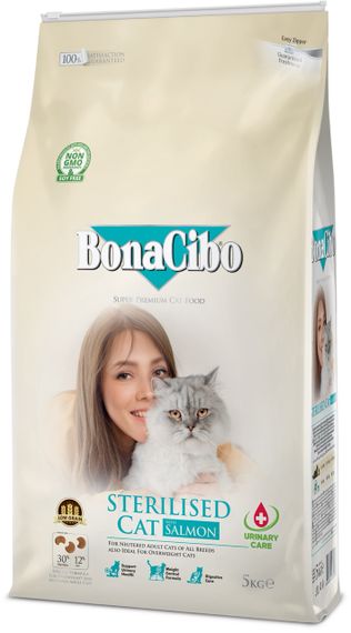 Сухий корм із лососем для стерилізованих котів BonaCibo Adult Cat Sterilised Salmon, 5 кг | Зображення 2