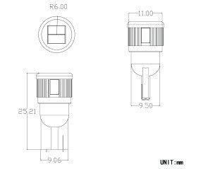 Світлодіодна Автолампа біла (White) T10 4 3014SMD  (70Lm) crystal cover (Precision) | Зображення 1