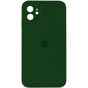 Чехол Silicone Case Square Full Camera Protective (AA) для Apple iPhone 11 (6.1") Зелений/Army green