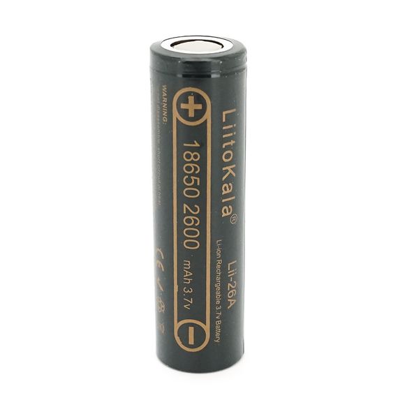 Акумулятор 18650 Li-Ion LiitoKala Lii-26A, 2600mah (2450-2650mah), 3.7V (2.75-4.2V), Black, PVC BOX Q2,  цiна за 1 шт