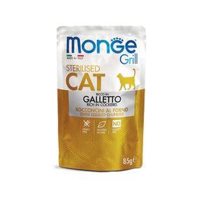 Корм Monge Cat Grill Wet Sterilised Galletto вологий з м'ясом півня для стерилізованих котів 85 гр