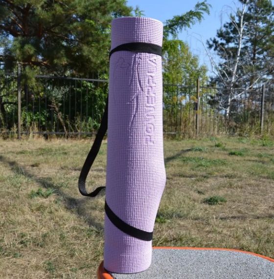 Килимок для йоги та фітнесу PowerPlay 4010 PVC Yoga Mat Лавандовий (173x61x0.6) (PP_4010_Lavender_(173*0,6) | Зображення 2