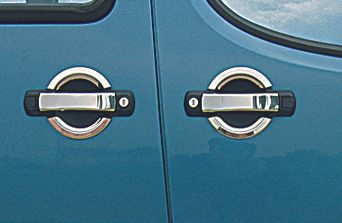 Накладки на ручки (4 шт, нерж) OmsaLine - Італійська нержавійка для Fiat Doblo II 2005-2010 рр | Зображення 1