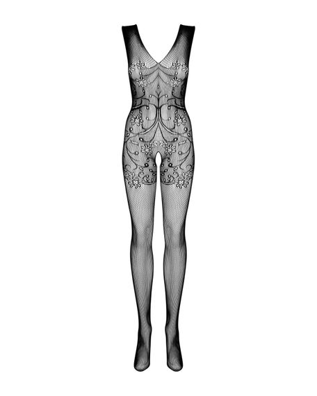Бодістокінг Obsessive Bodystocking F234 , абстрактний малюнок, глибоке декольте, S/M/L | Зображення 4