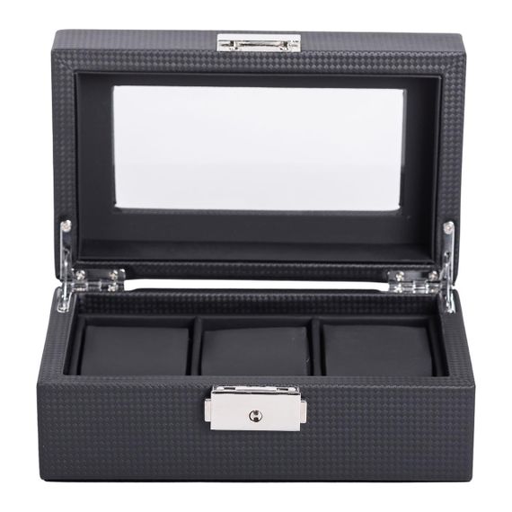 Шкатулка для наручных часов 19×11.5×8 см деревянная на 3 отсека кейс для хранения часов | Зображення 2