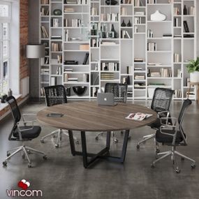 Стол круглый Loft Design D-2000 для переговоров Дуб палена