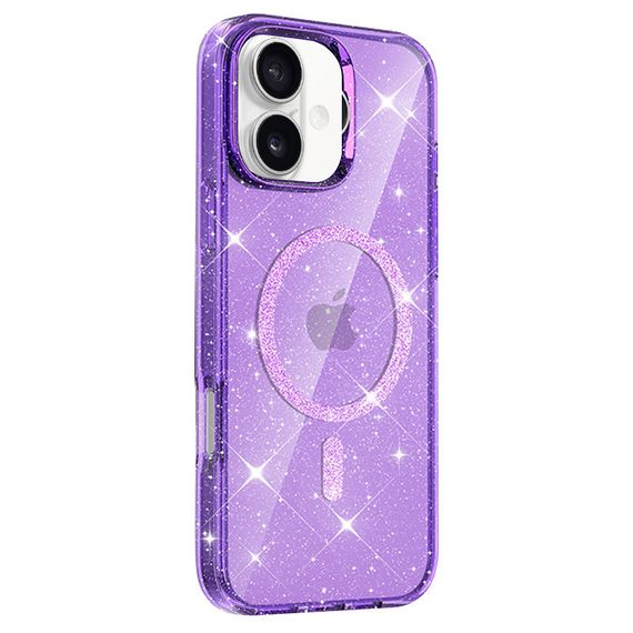 Чохол TPU Eclipse Sparkle (MagFit) для Apple iPhone 16 (6.1") Purple | Зображення 1