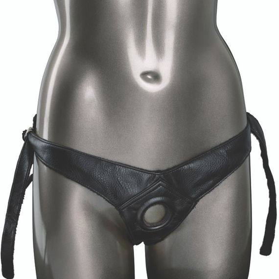 Трусики для страпона Universal Love Rider Platinum Harness, кожзам, черные Sex Aura | Зображення 1