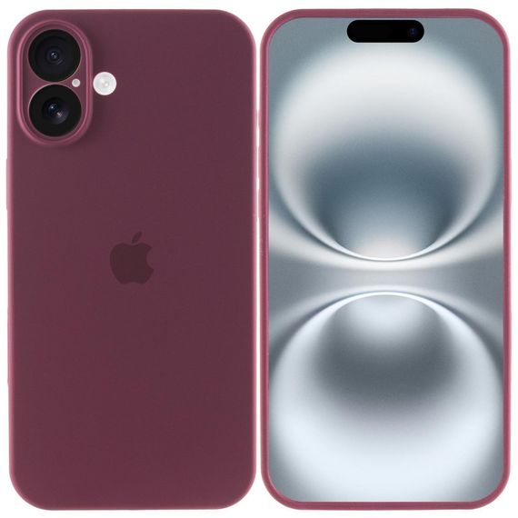 Чохол Silicone Case Full Camera Protective (AA) для Apple iPhone 16 Plus (6.7") Бордовий / Plum | Зображення 1