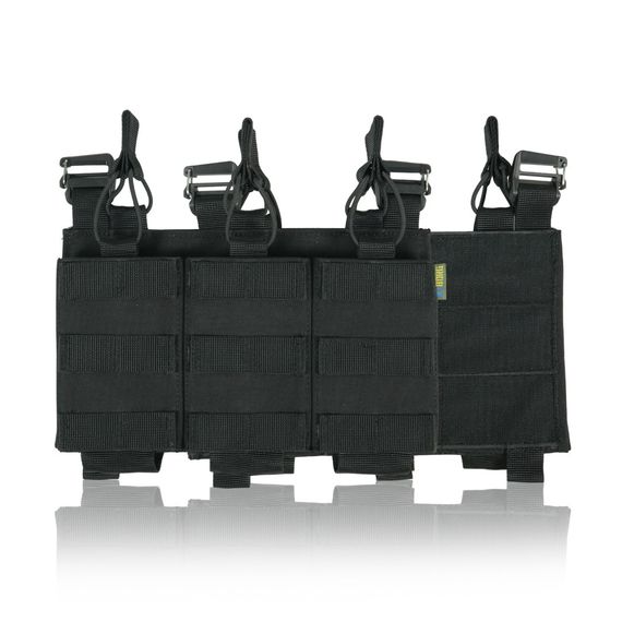 Съемная передняя панель к плитоноске с подсумками под 3 магазина черный | Зображення 1