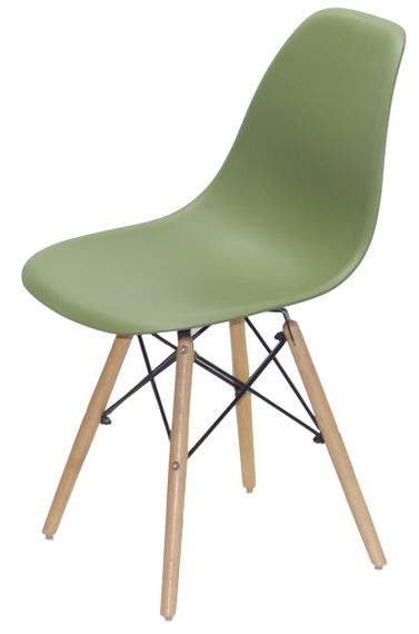 Стул обеденный пластиковый на буковых ножках Nik N Eames DSW, цвет сиденья Зеленый 31 | Зображення 4