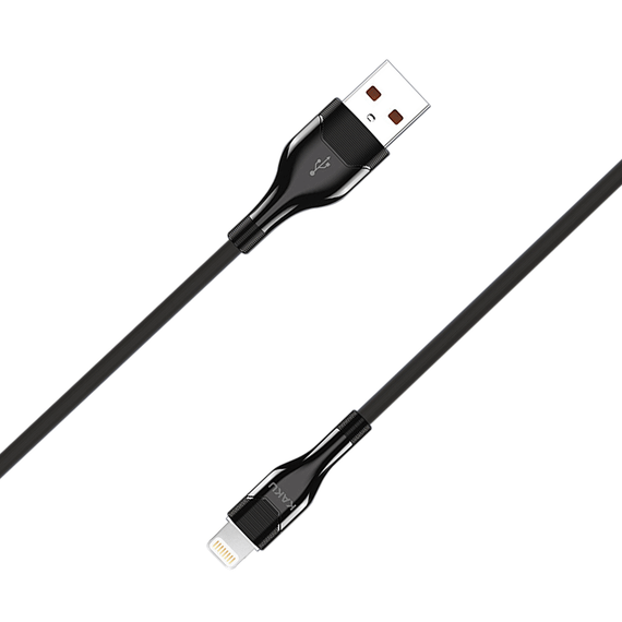 USB кабель Kaku KSC-223 USB - Lightning 1.2m с подсветкой - Black | Зображення 1