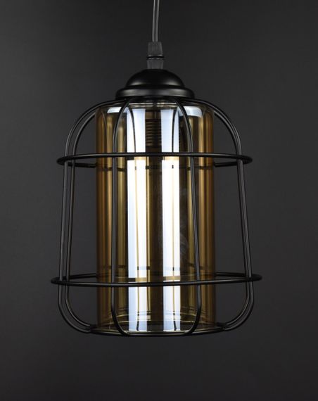 Люстра підвісна LOFT на 1 лампочку 26962 Чорний 30-100х17х17 см. | Зображення 1