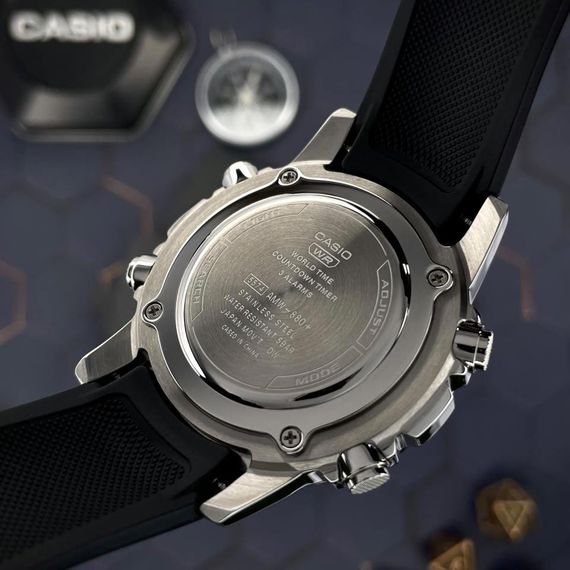 Класичний Чоловічий годинник Casio AMW-880-1A стальний, водонепроникний, Японія | Зображення 3