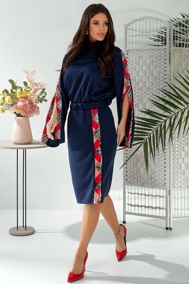 Костюм женский классический, цвет сине-красный, 257R322-2 | Зображення 4
