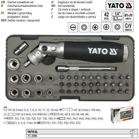 Набір викрутка викрутка тріщатка насадки 42шт YATO-2806