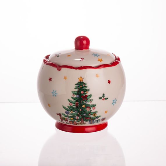 Цукорниця порцелянова новорічна New Year 500 (мл) з кришкою CR-1-5