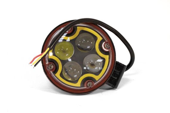 Світлодіодна фара AllLight 3WL-07R spot 9-30 V + жовтий страбоскоп | Зображення 1