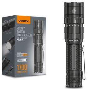 Фонарь Videx 1700Lm 6500K до 210 м дальность света, алюминиевый корпус, с аккумулятором   (VLF-A156R)