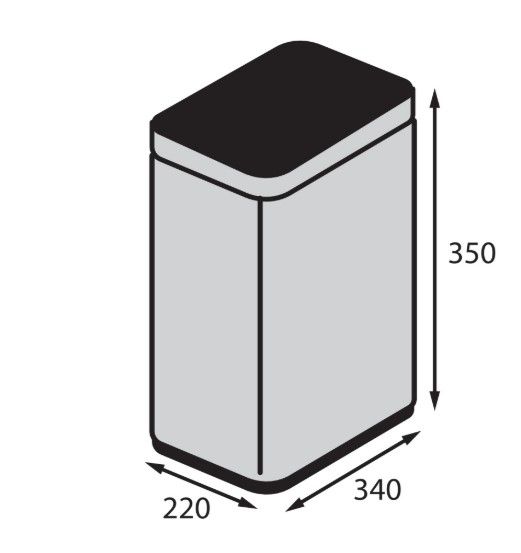 Відро для сміття сенсорне прямокутне Koer TC-020312-02 12 л нержавійка (KR5586) | Зображення 1