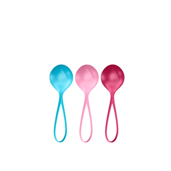 Набор одинарных вагинальных шариков Satisfyer Strengthening Balls разноцветные sexstyle | Зображення 1