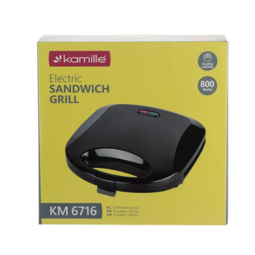 Бутербродниця електрична 800W 6716 KAMILLE | Зображення 3