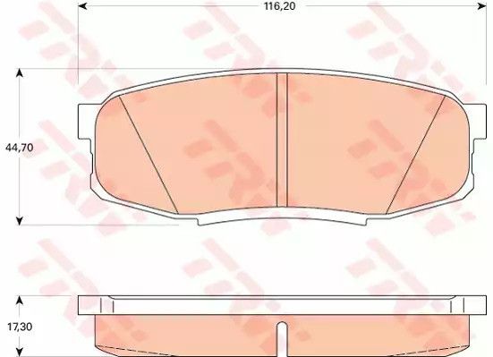 Колодки гальмівні дискові TOYOTA LAND CRUISER UZJ200 07-задн.  TRW (GDB3491)