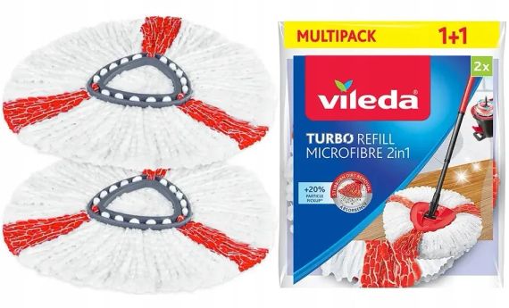 Насадки для швабри Vileda Turbo 2в1 2 шт. круглі 166142 | Зображення 1