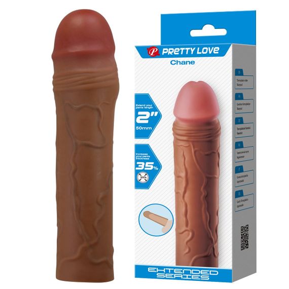 Удлиняющая насадка презерватив Pretty Love - Chane 2" Brown, BI-026254-1 sexstyle | Зображення 1