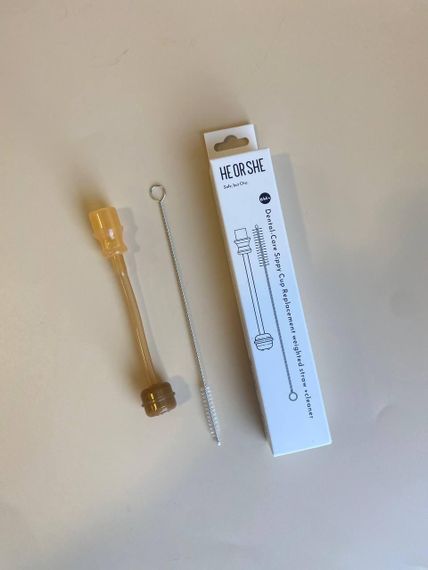 Змінна трубочка+щіточка на поїльник дитячий HEORSHE 6+міс | Зображення 1