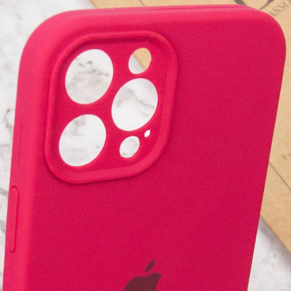 Чохол Silicone Case Full Camera Protective (AA) для Apple iPhone 12 Pro (6.1") Червоний/Rose Red | Зображення 5
