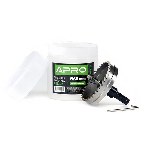 Свердло корончасте HSS/М2 Ø 65 мм APRO 8120811