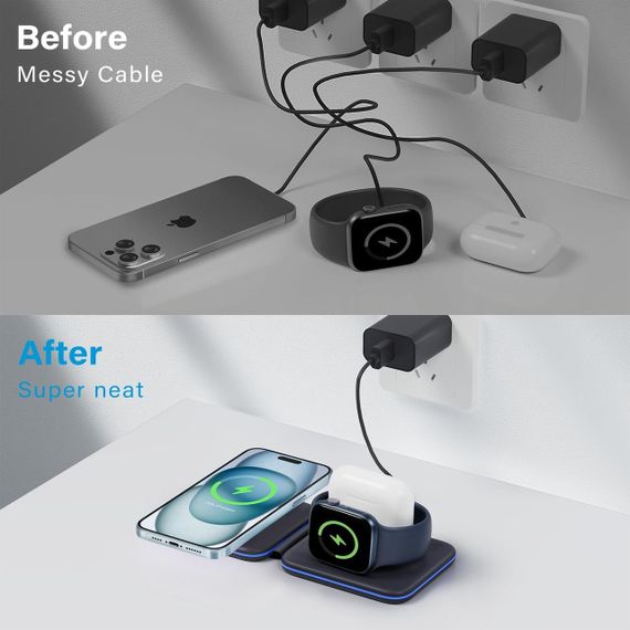 Беспроводное зарядное устройство, беспроводная зарядная станция с магнитной подставкой для зарядки | Зображення 5