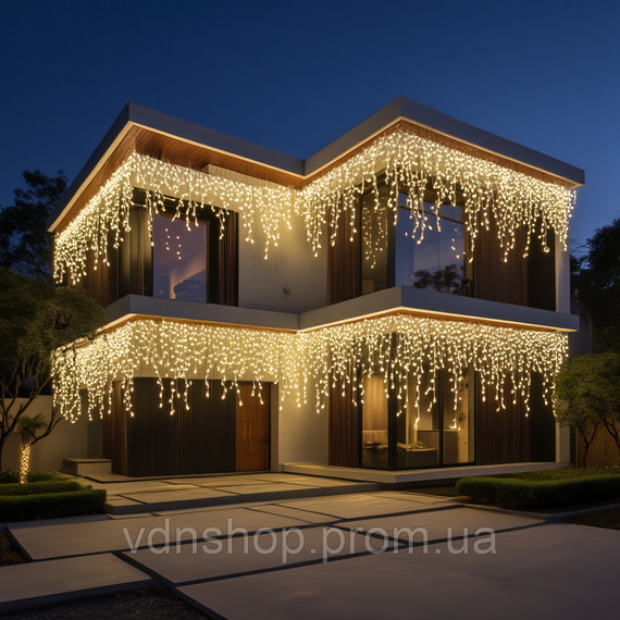 Уличная гирлянда Бахрома 50 м 600 LED белый провод Желтое сияние 50MWY | Зображення 1