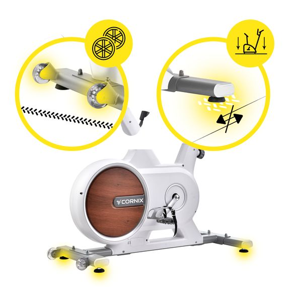 Велотренажер спінінговий (спінбайк) Cornix Eliza White/Grey | Зображення 2