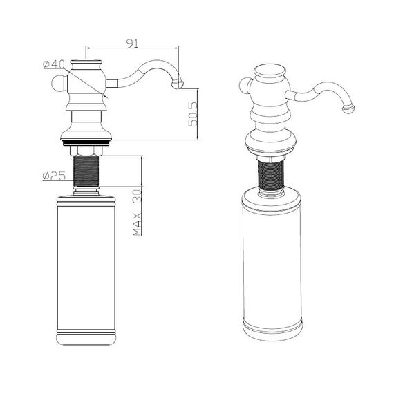 FASD 30 Inox Antigue (дозатор для мила) | Зображення 1