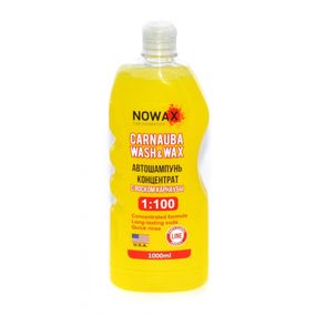 NOWAX Автошампунь концентрат з віском карнауби 1:100 /Nowax Carnauba Wash&Wax 1л. NX01100