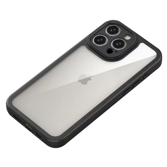TPU чехол Transparent + Colour 1,5mm для Apple iPhone 15 Pro (6.1") Black | Зображення 3