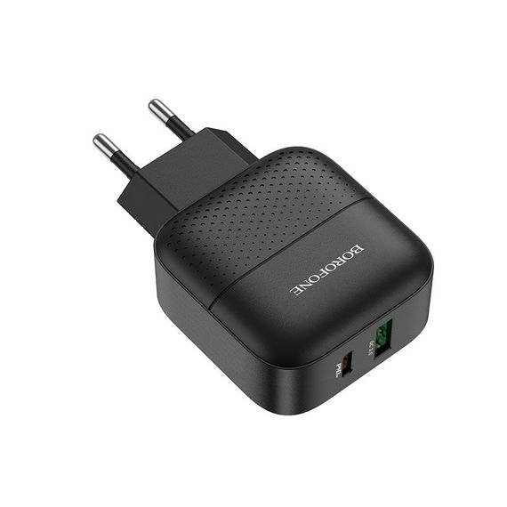 СЗП BOROFONE BA46A, 1xUSB-А+1xUSB-C, 18W+QC3.0, Black, Blister | Зображення 1