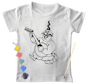 Дитячий набір для творчості футболка розмальовка Козак біла (ДФ0009) 152