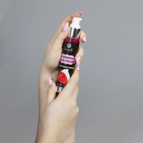 Лубрикант 2 в 1 STRAWBERRY & CREAM HOT EFFECT KISSABLE LUBRICANT 50 мл sexstyle | Зображення 1