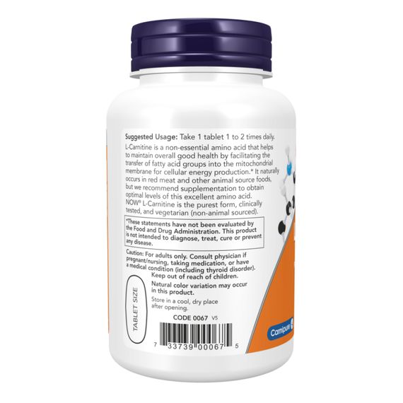 Carnitine Tartrate 1000mg - 100 tabs | Зображення 2