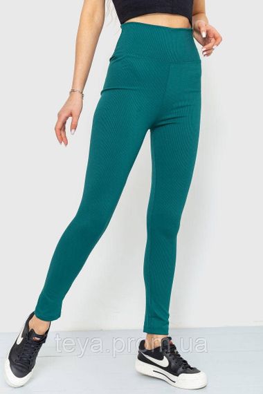 Лосини жіночі в рубчик, колір темно-зелений, розмір S FA_003288 | Зображення 7
