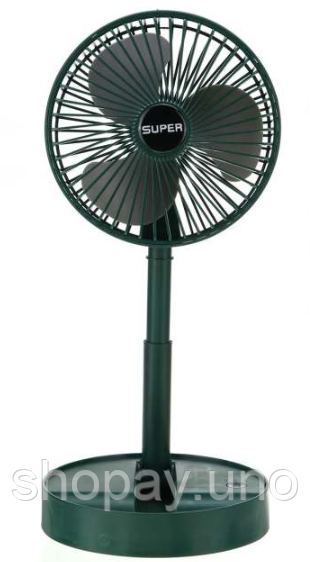 Портативный мини вентилятор для дома Telescopic Folding Fan · Складной настольный вентилятор с USB зарядкой | Зображення 3