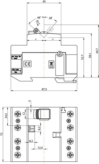 Реле дифференциальное (УЗО) ETI 4р EFI-P4 63/0,3 тип AC (10kA) (2061633) | Зображення 2